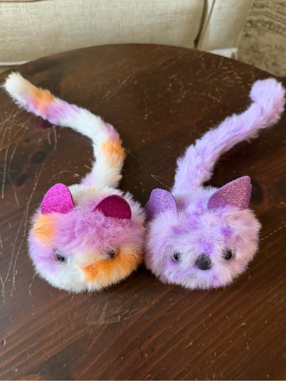 Pomsies Interactive Light-Up Plush Toys Lot of 2 Purple/Pink Fuzzy Electronic
